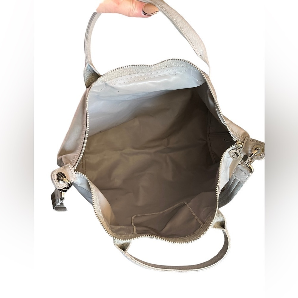 Longchamp Le Pliage Néo Satchel | Detachable Strap | Gray Nylon Tote - Picture 10 of 15